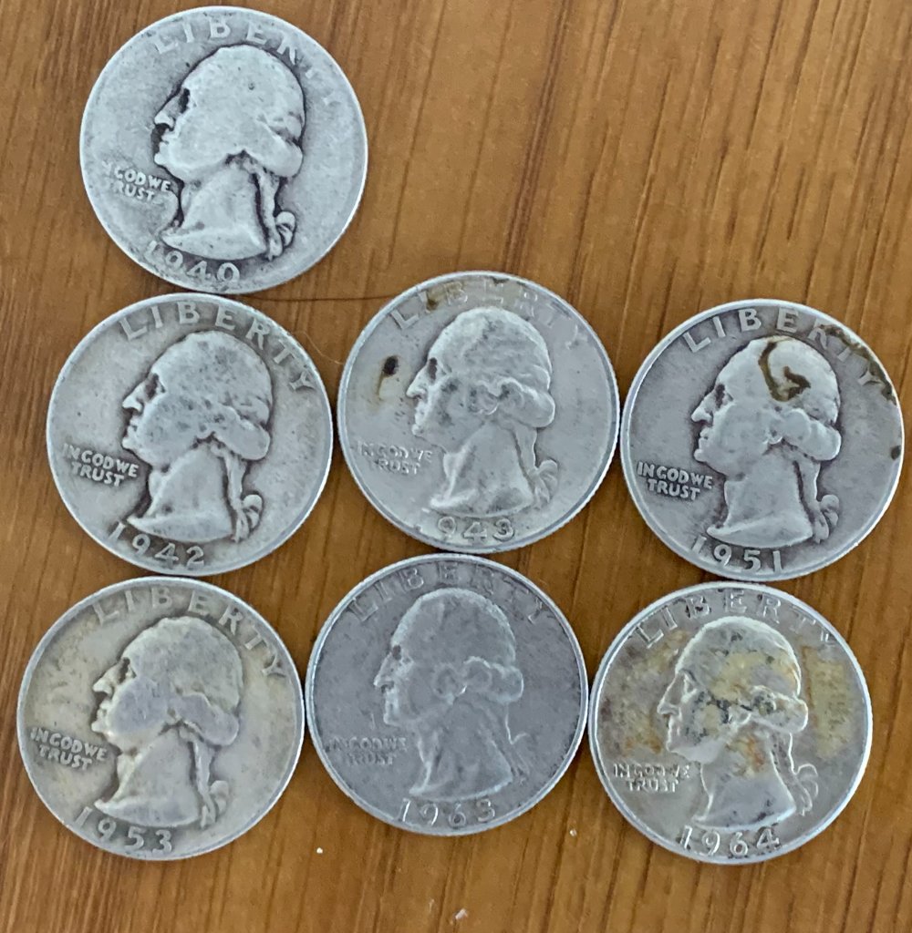 7-90%-Silver-Washington-Quarters-Found-In-Coinstar-Reject-Bin!